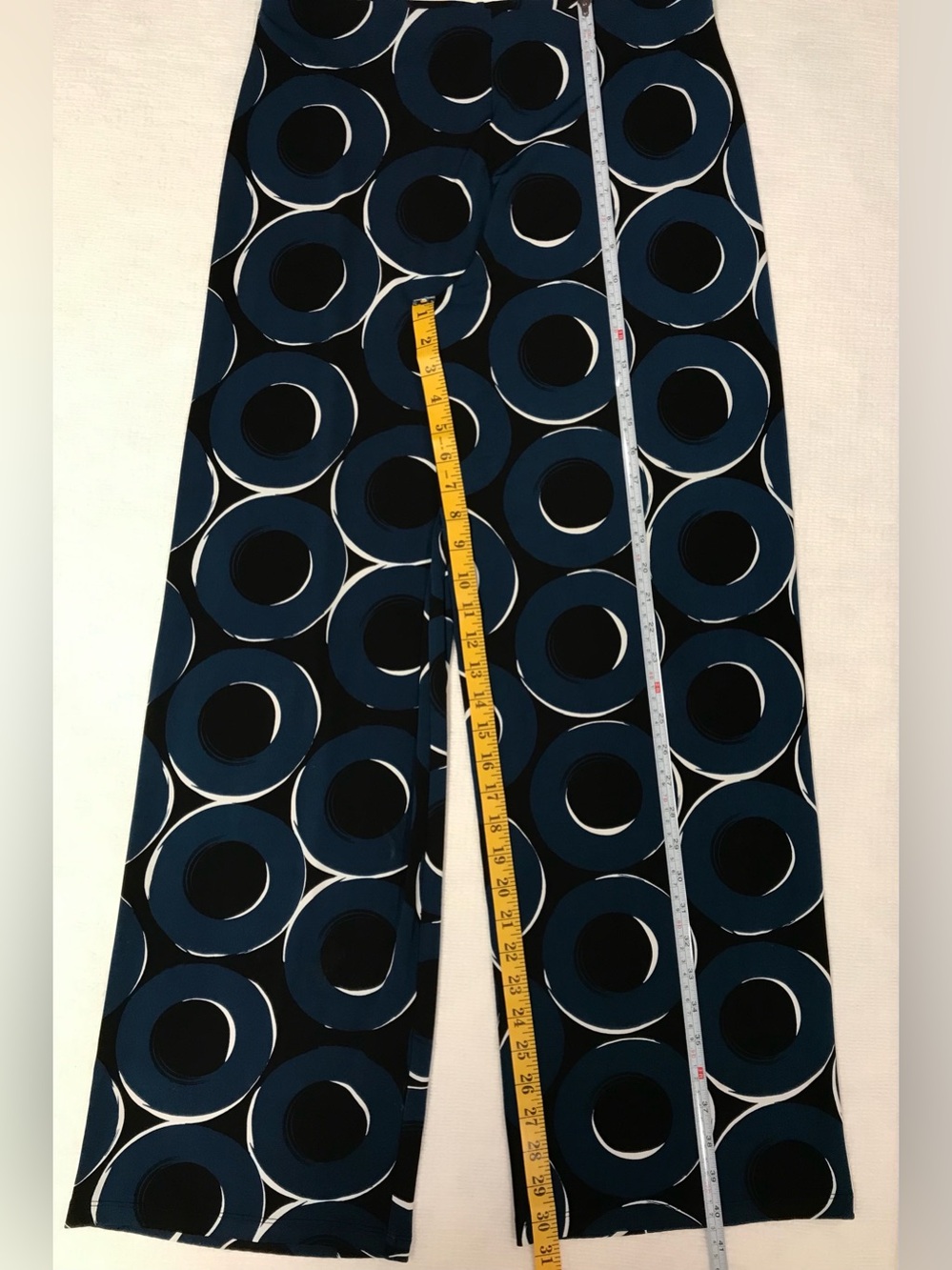Alfani Teal and Black Circle Maxi pants